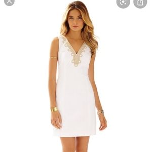 Lilly Pulitzer White V-Neck Shift Dress Size 0